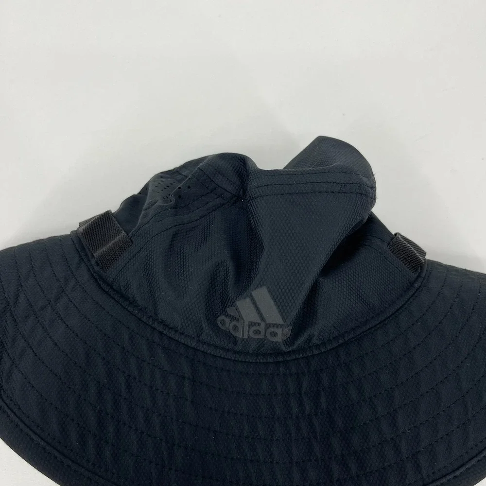 Adidas Sun Hat Men's One‎ Size Black Aeroready Drawstring Logo Cap Bucket